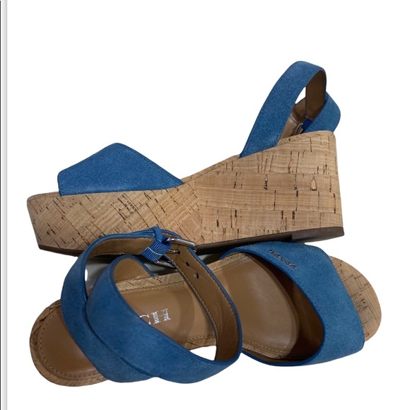 Pre loved Coach Women’s Becka Open Toe Casual Platform Suede Sandals Sz 6.5 - Picture 1 of 10